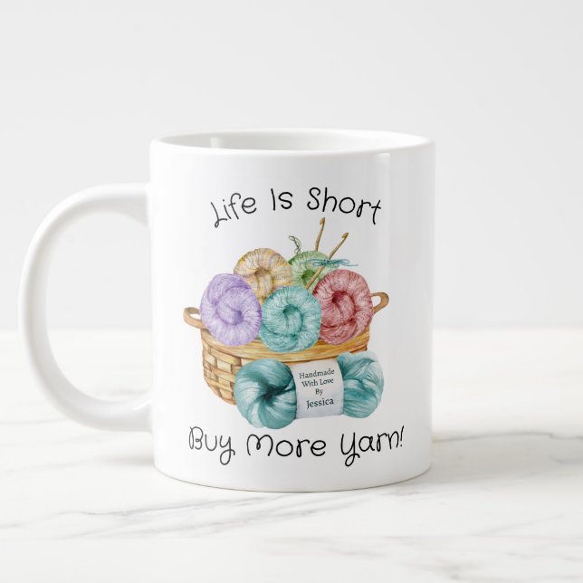 Crochet Funny Personalised Giant Coffee Mug (Left)