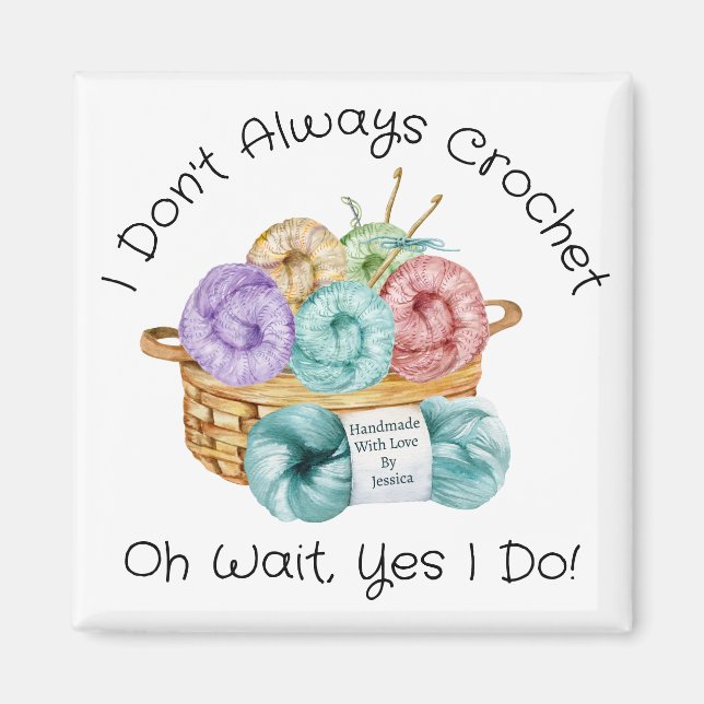 Crochet Funny Personalised Magnet (Front)