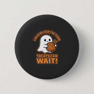 Crochet Ghost Yarn Halloween Design 6 Cm Round Badge