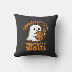 Crochet Ghost Yarn Halloween Design Cushion