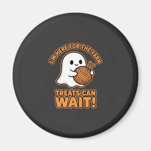 Crochet Ghost Yarn Halloween Design Magnet
