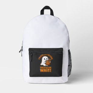 Crochet Ghost Yarn Halloween Design Printed Backpack