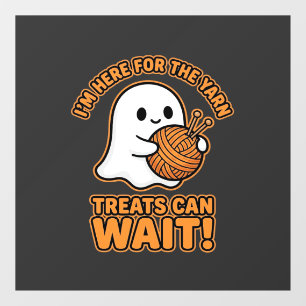 Crochet Ghost Yarn Halloween Design Window Cling