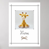 Crochet Giraffe Baby Nursery Minimalist Wall Art