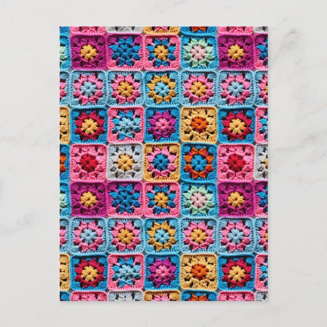 Crochet Granny Square Craft Postcard (Front)