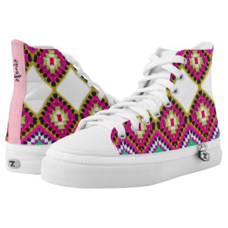 Crochet Granny Square Rainbow Shoes Crocheted Yarn Printed Shoes