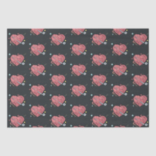 Crochet Heart Yarn Pattern Tissue Paper