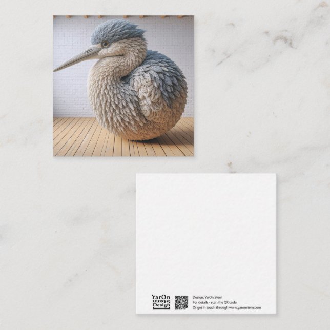 Crochet Heron Greeting Card (Front/Back)