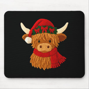 Crochet Highland Cow Christmas Winter Girly Kids T Mouse Mat