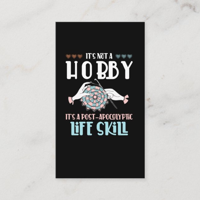 Crochet Hobby Crafting Yarn Lover Business Card (Front)