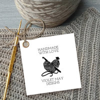Crochet Hook and Yarn Handmade with Love Hang Tag
