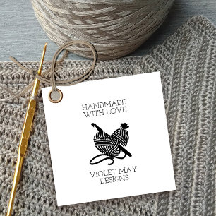 Crochet Hook and Yarn Handmade with Love Hang Tag