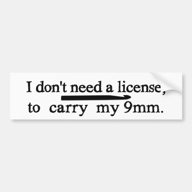 Crochet Hook License Crafts Bumper Sticker (Front)