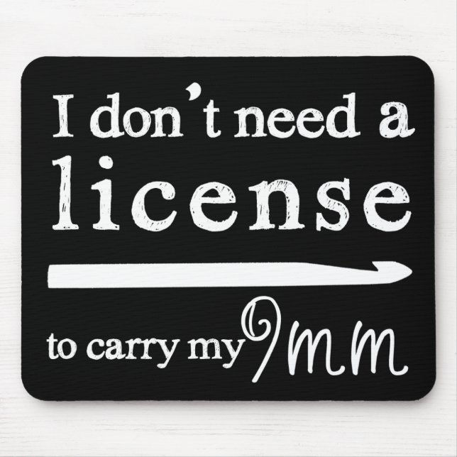 Crochet Hook License Crafts Dark Mouse Mat (Front)