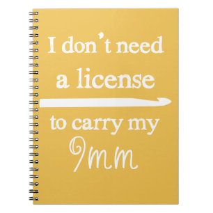 Crochet Hook License Crafts {Dark} Notebook