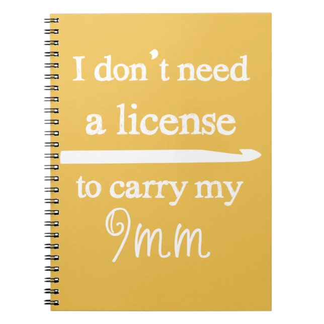 Crochet Hook License Crafts {Dark} Notebook (Front)