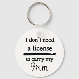 Crochet Hook License Crafts Key Ring