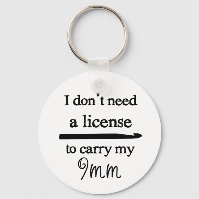 Crochet Hook License Crafts Key Ring (Front)