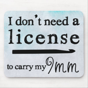 Crochet Hook License Crafts Mouse Mat