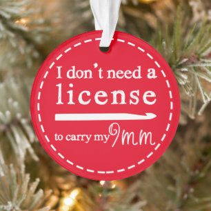 Crochet Hook License {Dark} Crafts Ornament