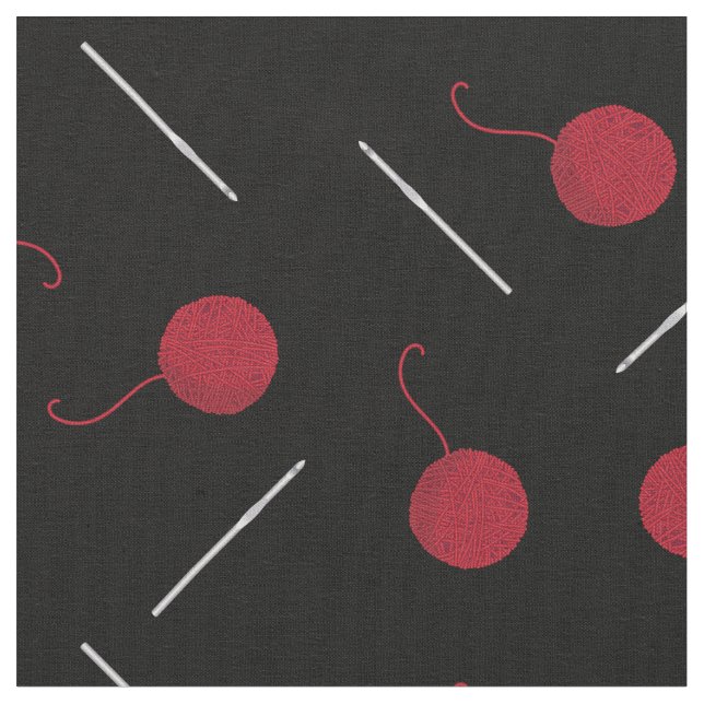 Crochet Hook Needles and Yarn Craft Hobby Fabric (Close Up)