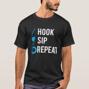 Crochet Hook Sip Wine Repeat Vintage Distressed St T-Shirt