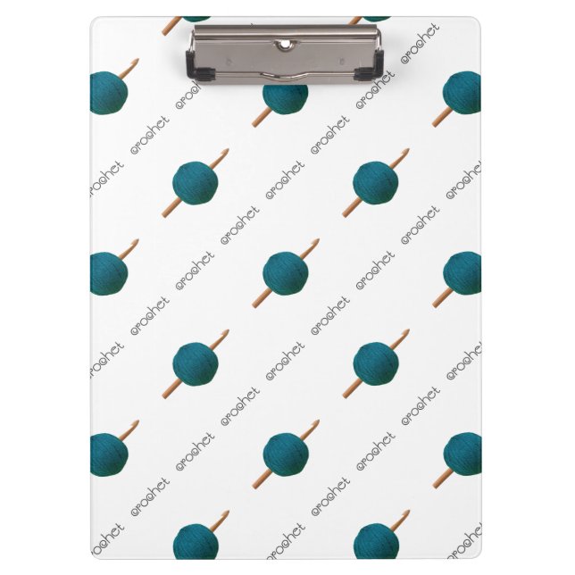 Crochet Hook & Yarn {Any Colour} Clipboard (Front)