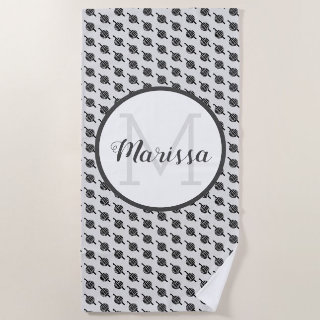 Crochet Hook Yarn & Crafts Name / Initial Beach Towel (Front)