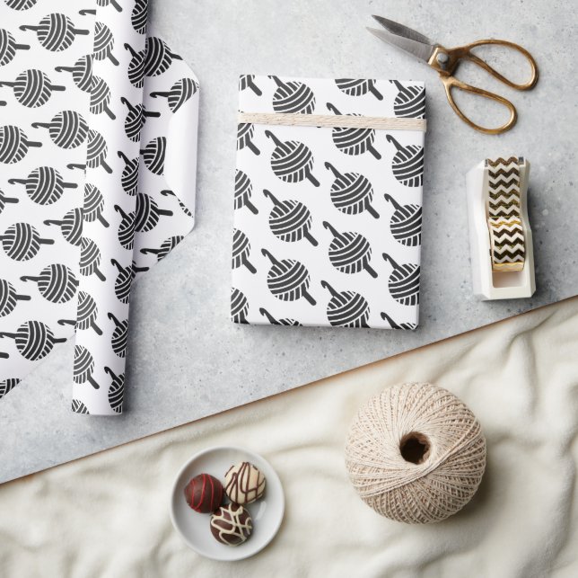 Crochet Hook & Yarn Handmade Crafts Wrapping Paper (Crafts)