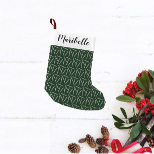 Crochet Hooks Print Custom Name/Colour Crafts Gree Small Christmas Stocking