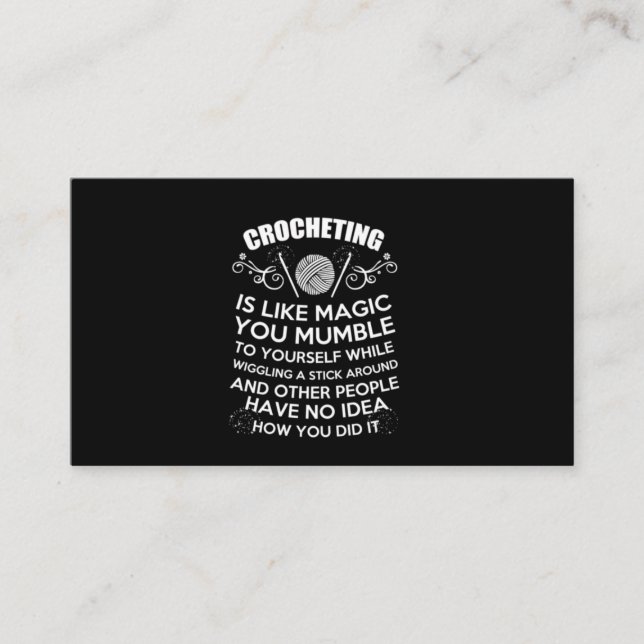 Crochet Is Like Magic You Mumble Business Card (Front)
