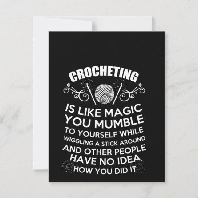Crochet Is Like Magic You Mumble Thank You Card (Front)