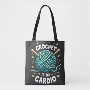 Crochet is my cardio Sewing yarn Fitness Tote Bag