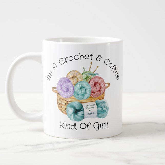 Crochet Kind Of Girl Personalised Giant Coffee Mug (Left)