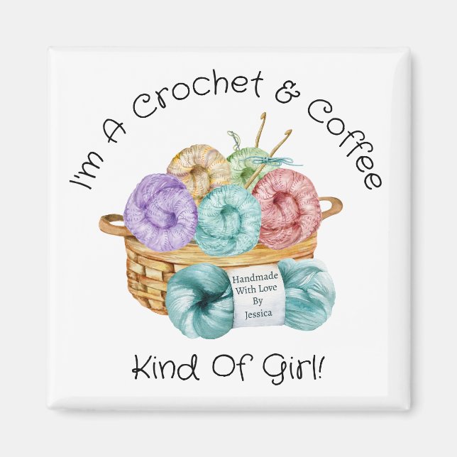 Crochet Kind Of Girl Personalised Magnet (Front)