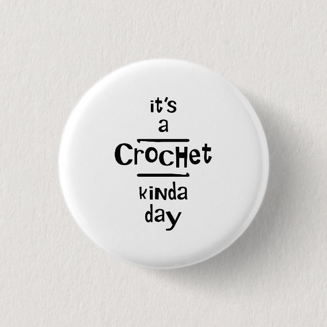 Crochet kinda day 3 cm round badge (Front)