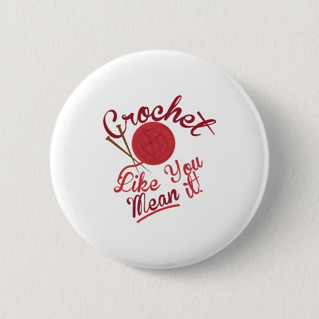 Crochet Knit 6 Cm Round Badge (Front)