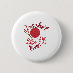 Crochet Knit 6 Cm Round Badge