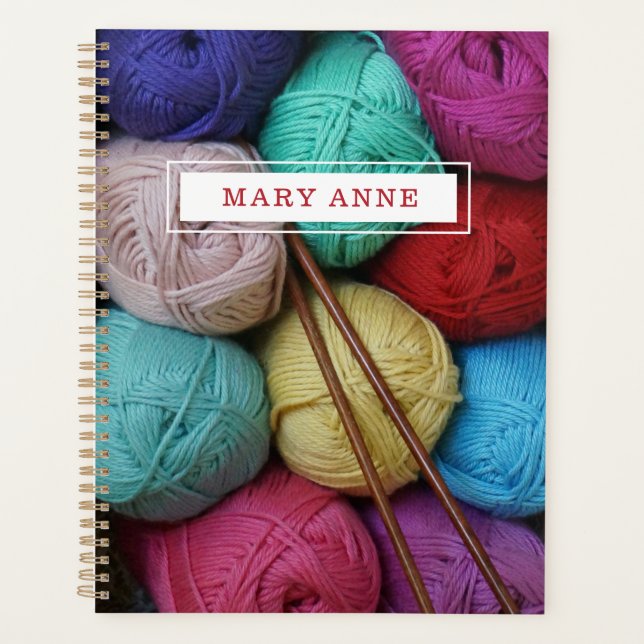 Crochet Knit Yarn Personalised Planner (Front)