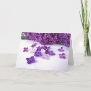 Crochet Lilac Greeting Card