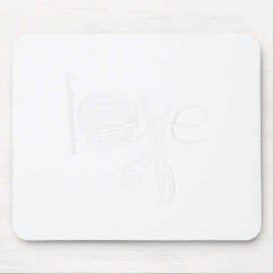 Crochet Love Crochet Heart Yarn Knitting I Love Cr Mouse Mat