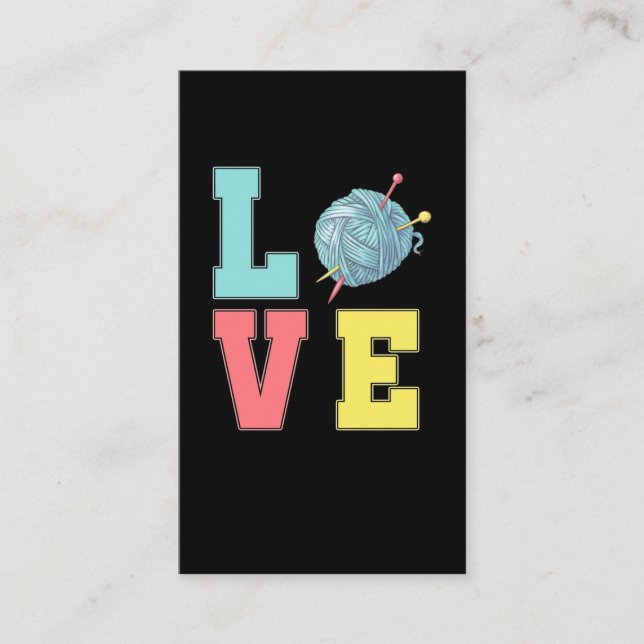 Crochet Love Hobby Crafting Yarn Knitter Business Card (Front)