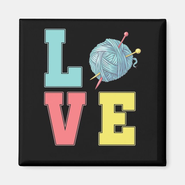 Crochet Love Hobby Crafting Yarn Knitter Magnet (Front)