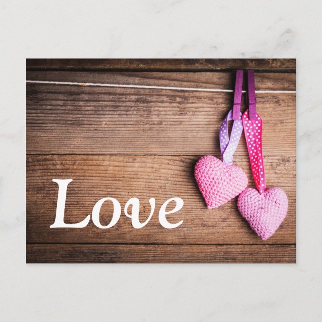 Crochet Lovely Hearts Postcard (Front)