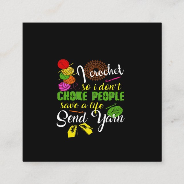 Crochet Lover| I Love Crochetting Square Business Card (Front)