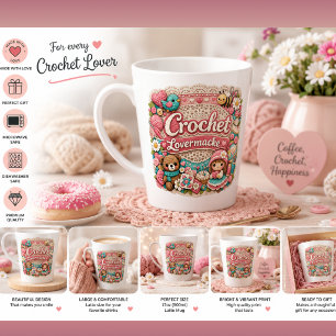 Crochet Lover Latte Mug Cute Crochet Gift for Cr