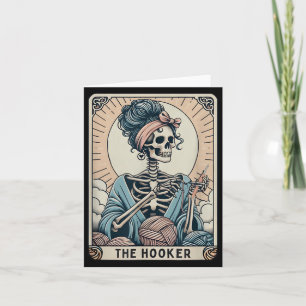 Crochet Lover Tarot Card Funny Crochet Skeleton