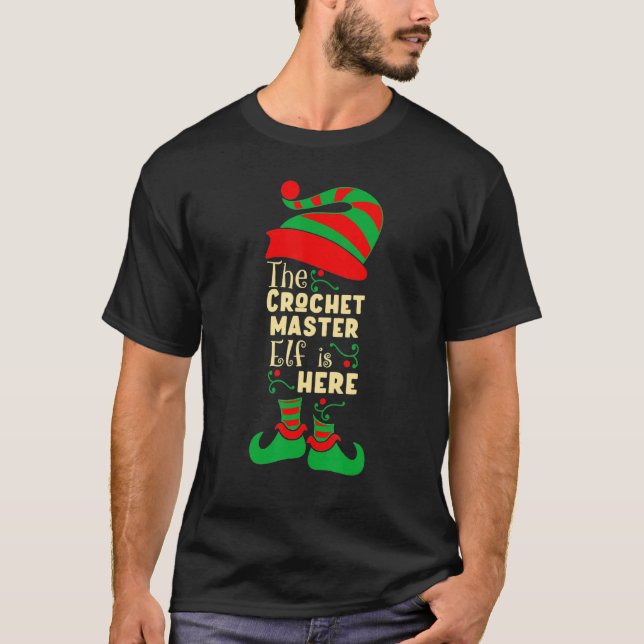 Crochet Master Elf Christmas Matching Family Chris T-Shirt (Front)