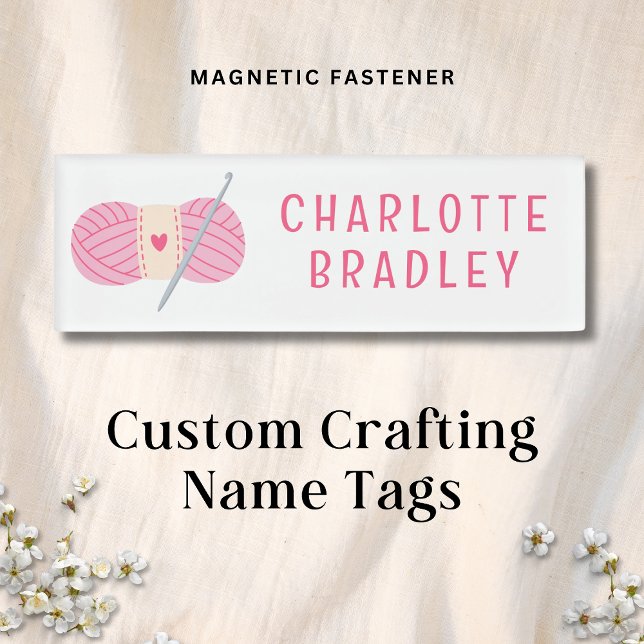 Crochet Modern Crocheting Personalised Business Name Tag (Creator Uploaded)