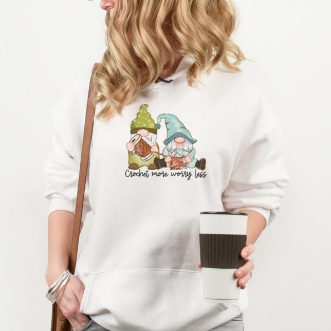 Crochet More Worry Less Hoodie with Cute Gnomes (Creator Uploaded)